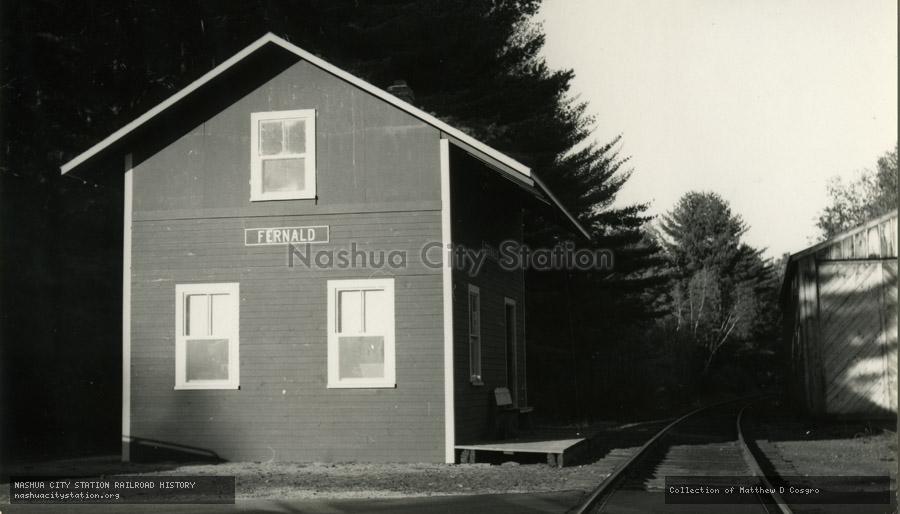 Postcard: Wolfeboro Rail Road depot, Fernald, New Hampshire
